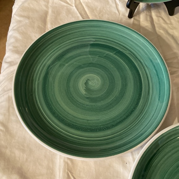 RARE VTG Caleca solid Hand Painted dinner Plates Made In Italy Set Of 4 - Picture 4 of 9